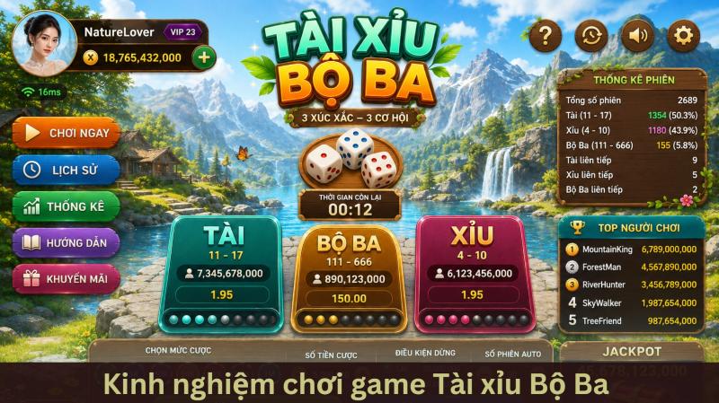 Chiến thuật dùng khi săn tài xỉu bộ ba